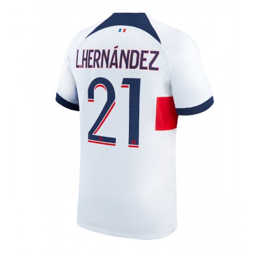 Moški Nogometni dresi Paris Saint-Germain Lucas Hernandez #21 Gostujoči 2023-24 Kratek Rokav